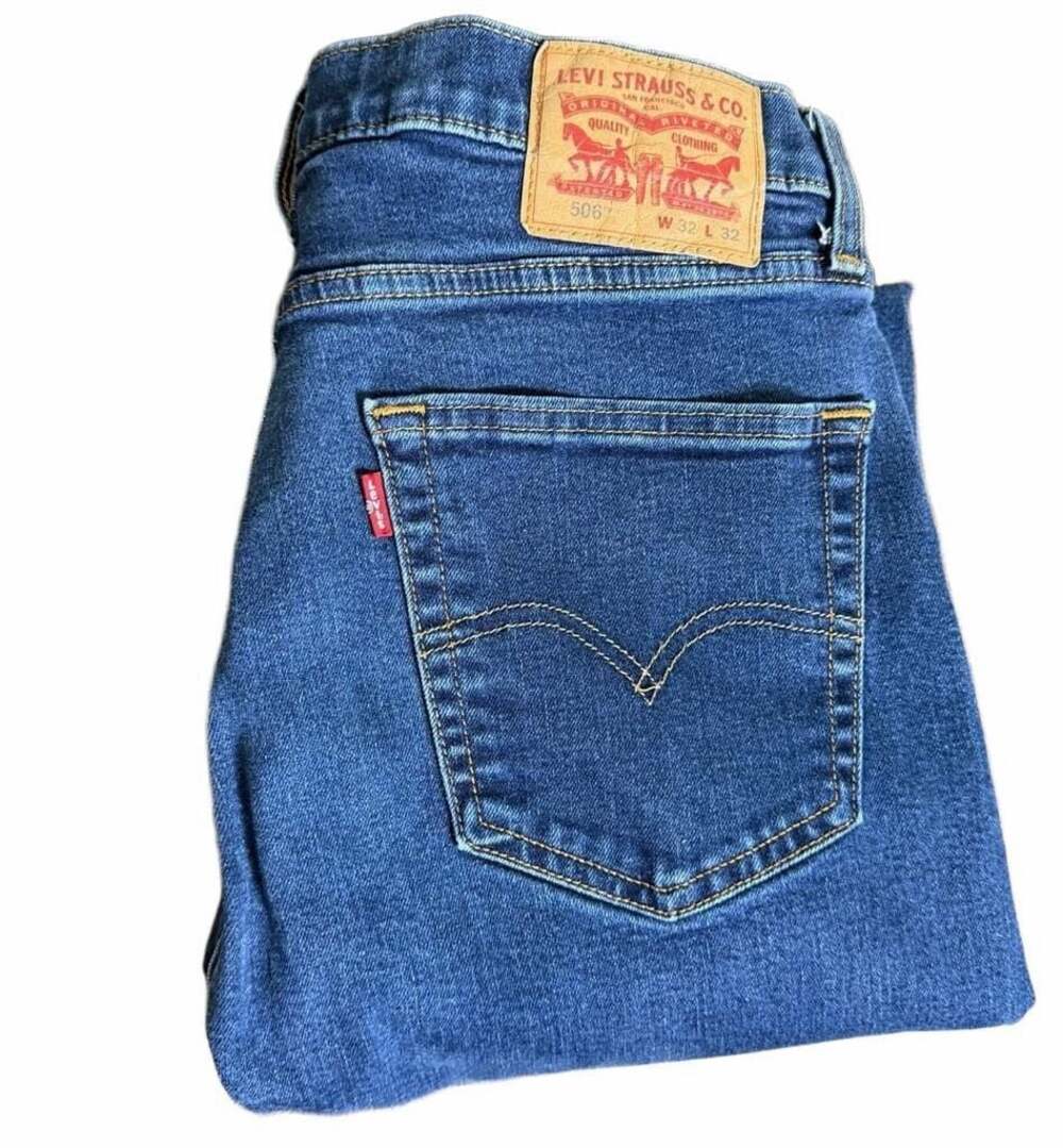 Levi's 506 Blue Stretch Denim Jeans Size 32x32